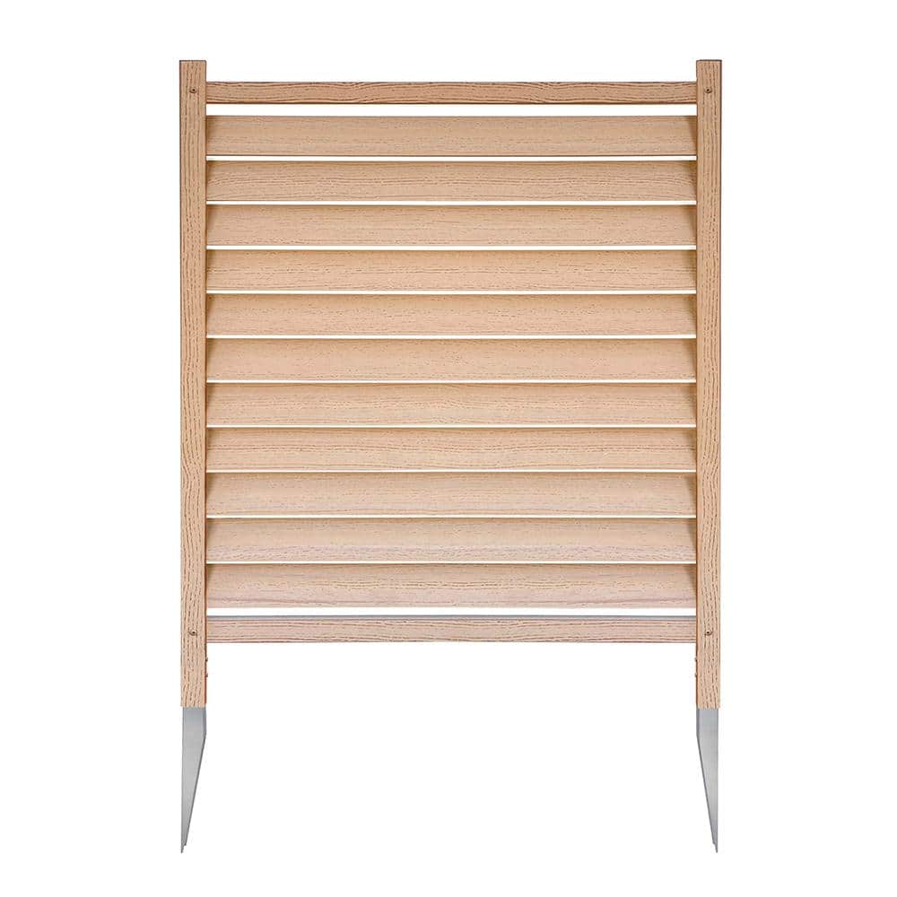 Cedar Color Vinyl Louvered Privacy Screen Panels, 44in H x 36in W