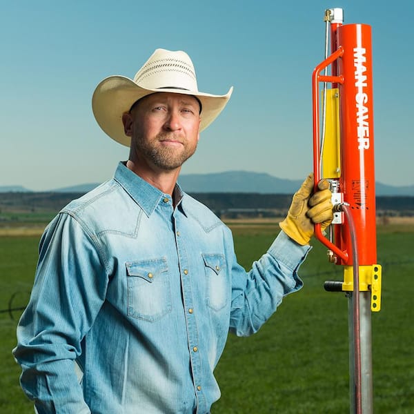 Orange Steel Air Powered Fence Post Driver, 2-3/8 in. Max OD, Pneumatic Fence Tool