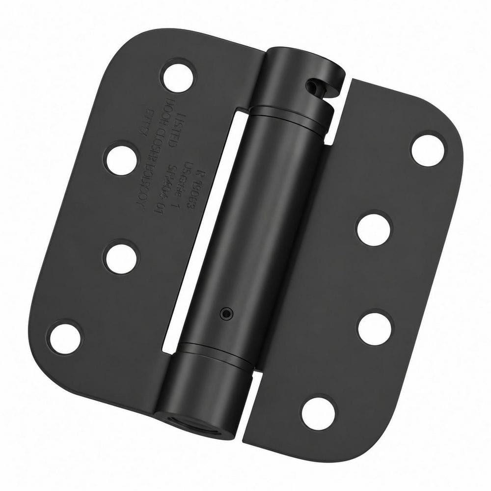 4 in Matte Black Self Closing Spring Door Hinges, 5/8 in Radius Corner, 3 Pack Iron price history on PriceWatchPro