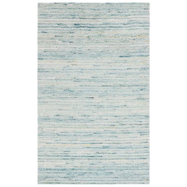 Casablanca 6 ft. x 9 ft. Turquoise/Ivory Striped Area Rug