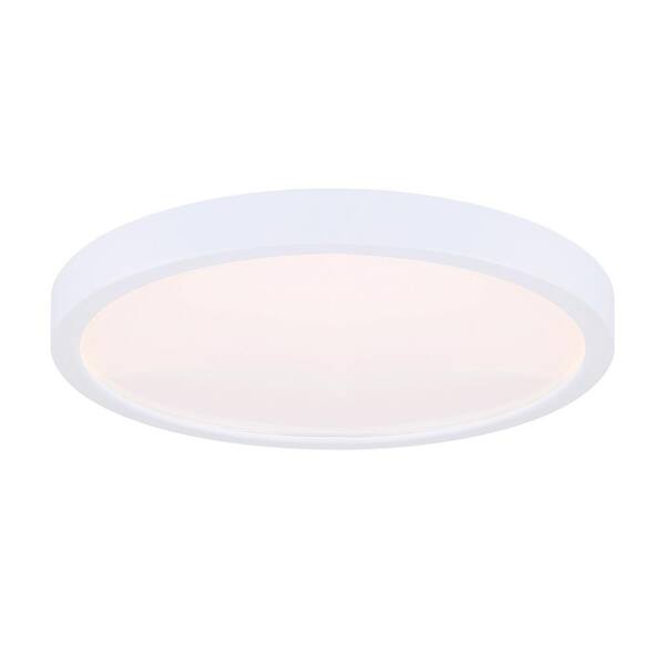 Canarm 9 In White Led Flush Mount Dl 9 17fc Wt The Home Depot