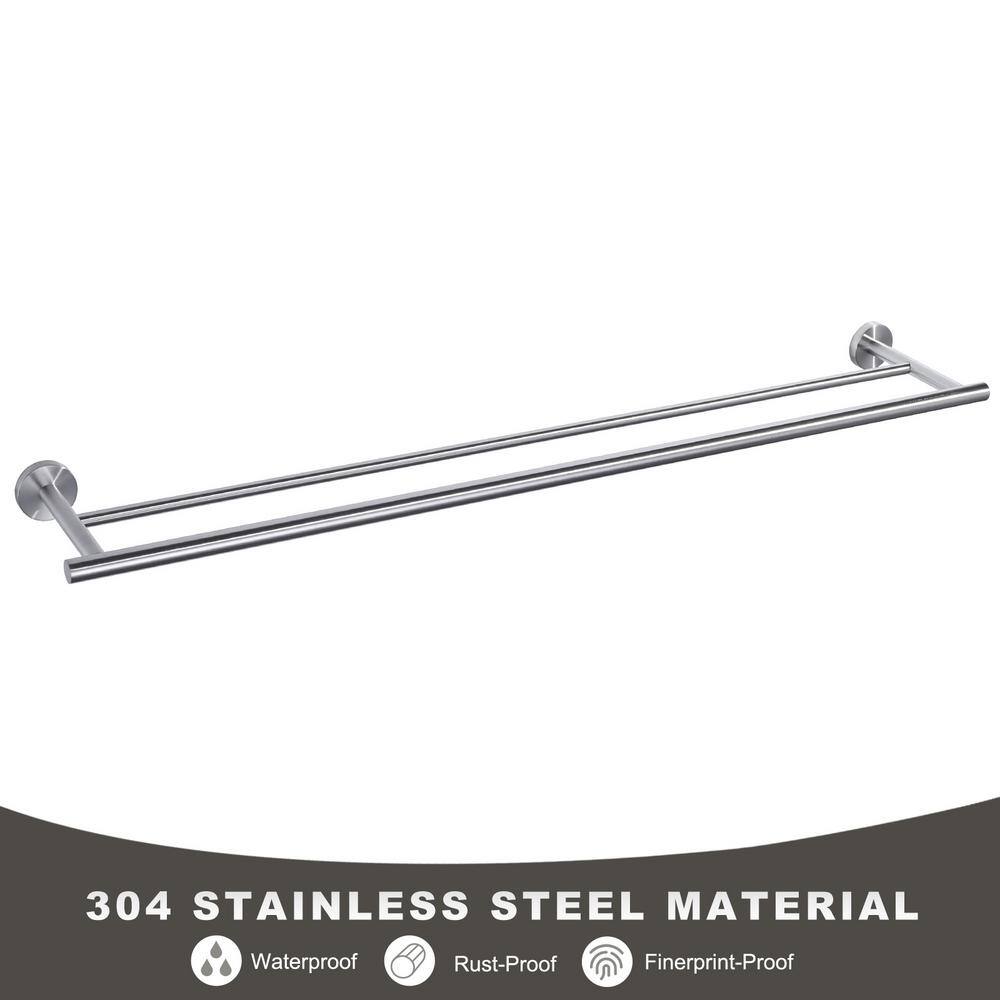 36 Inch Brushed Nickel Stainless Steel Double Towel Bar