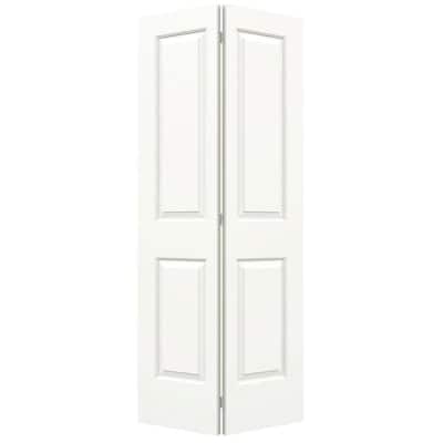 36 in. x 80 in. Cambridge White Painted Smooth Molded Composite Closet Bi-Fold Door