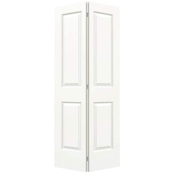 JELD-WEN 36 in. x 80 in. Cambridge White Painted Smooth Molded Composite Closet Bi-Fold Door
