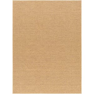 Pismo Beach Natural Wheat Checkered 8 ft. x 8 ft. Square Indoor/Outdoor Area Rug