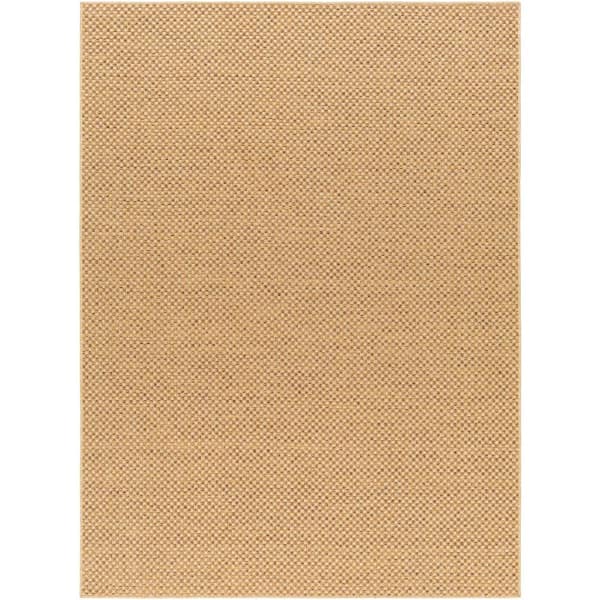 Pismo Beach Natural Wheat Checkered 8 ft. x 8 ft. Square Indoor/Outdoor Area Rug