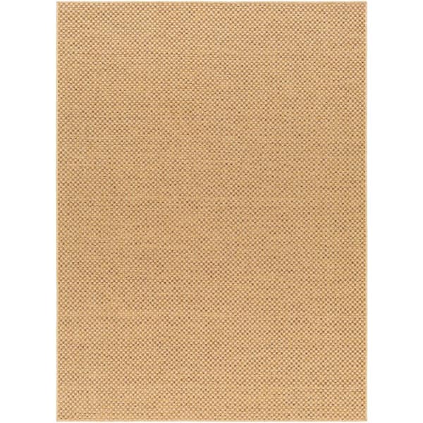Livabliss Pismo Beach Natural Wheat Checkered 8 ft. x 8 ft. Square Indoor/Outdoor Area Rug