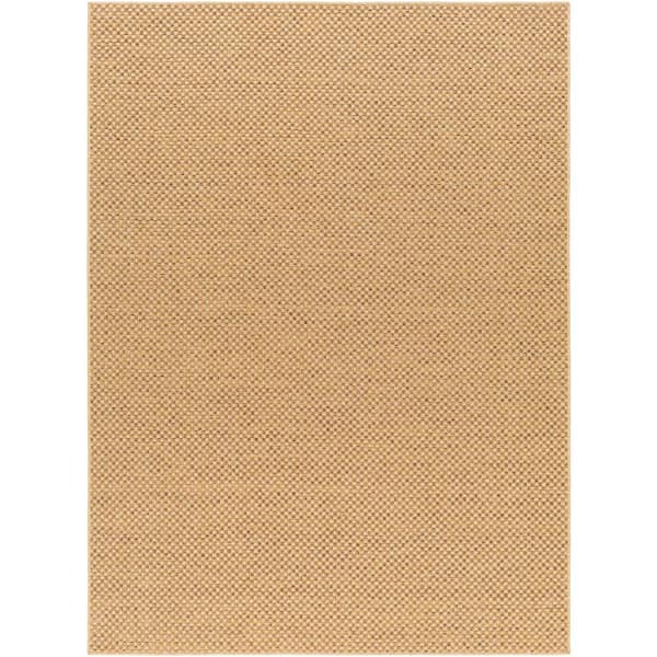 Livabliss Pismo Beach Natural Wheat 9 ft. x 12 ft. Checkered Indoor/Outdoor Area Rug