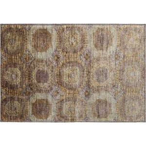 Mayfield Premium Machine Washable Abstract AMF1944 Rust 2 ft. x 3 ft. Accent Rug