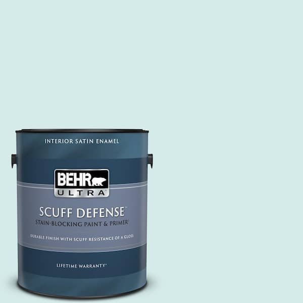 BEHR ULTRA 1 gal. Home Decorators Collection #HDC-MD-23 Ice Mist Extra Durable Satin Enamel Interior Paint & Primer