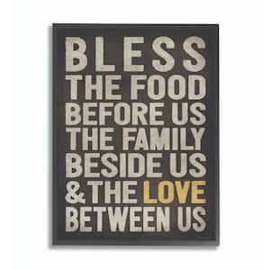11 in. x 14 in. "Bless The Food Kitchen Dining Room Textured Word" by Stephanie Workman Marrott Framed Wall Art