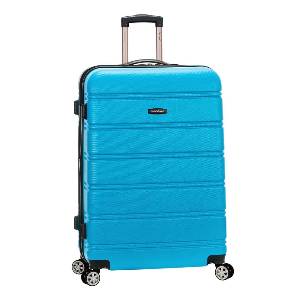 Rockland Melbourne 28 in. Turquoise Expandable Hardside Dual Wheel ...