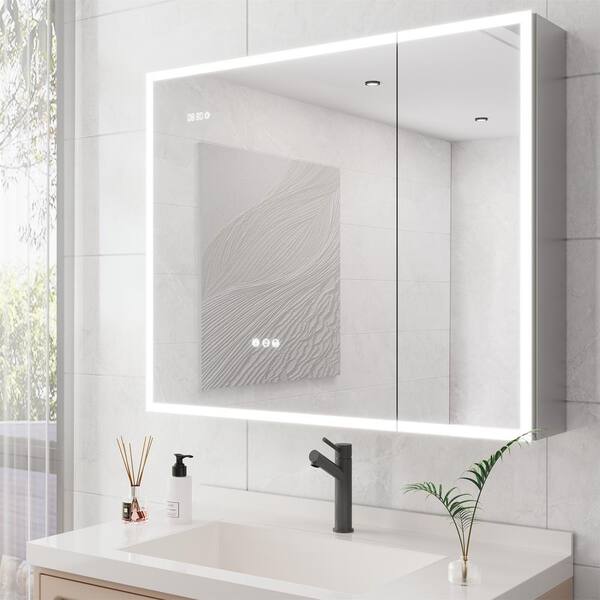 FUNKOL 36 in. W x 30 in. H Rectangular Frameless Surface Mount 