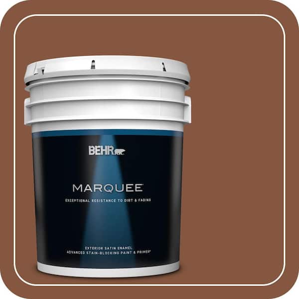 BEHR MARQUEE 5 gal. #230F-7 Florence Brown Satin Enamel Exterior Paint & Primer