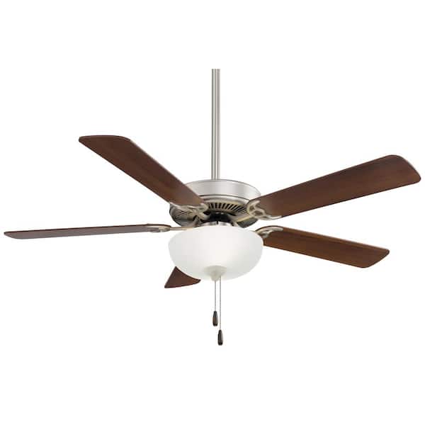 MINKA-AIRE Contractor Uni-Pack 52 in. LED Indoor Brushed Steel and Dark Walnut Ceiling Fan with Light Kit