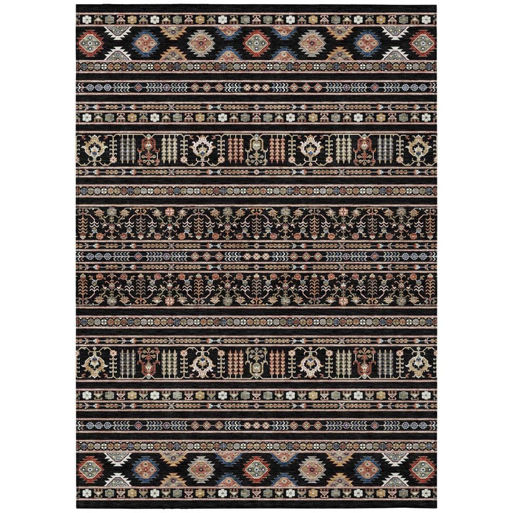 Chantille Machine Washable Indoor/Outdoor Abstract ACN2244 Black 8 ft. x 10 ft. Area Rug price history on PriceWatchPro