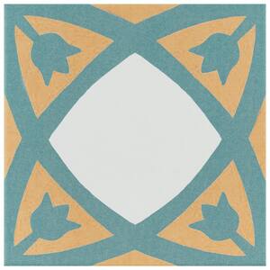 Take Home Tile Sample - Revival Tulip 7-3/4 in. x 7-3/4 in. Ceramic Floor and Wall
