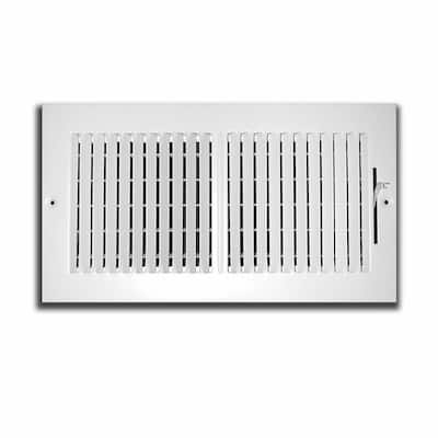 Flat Stamped Face Metal-Fab/Air-Craft DUCT COVER & DIFUSER 8 x 6 3-WAY SUPPLY GRILLE 