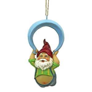 8.5 in. H Paavo and his Parachute Adrenaline Junkie Hanging Garden Gnome Statue