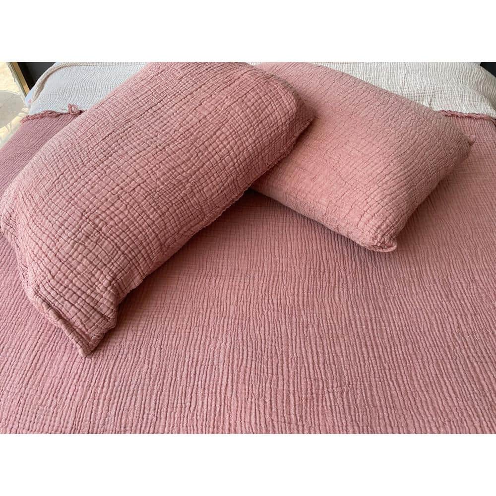 Brick Organic Cotton Muslin Standard Shams Set