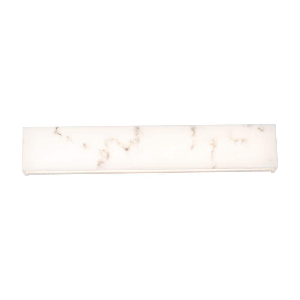 Museo White Faux Alabaster LED Bath Bar