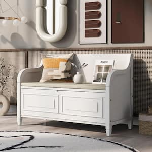 Home Decorators Collection Walker Off-White Corner Storage Bench