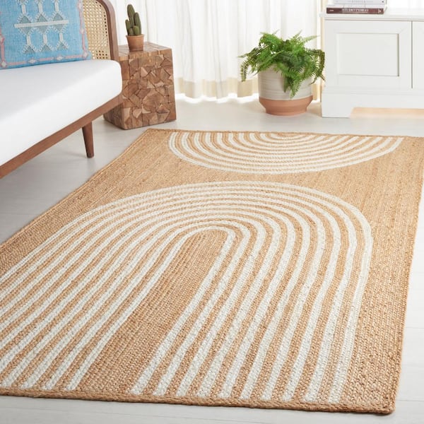Natural Fiber Beige/Ivory 5 ft. x 8 ft. Geometric Area Rug