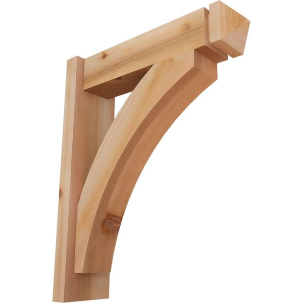 Ekena Millwork 6 in. x 24 in. x 20 in. Western Red Cedar Thorton Arts and Crafts Smooth Outlooker