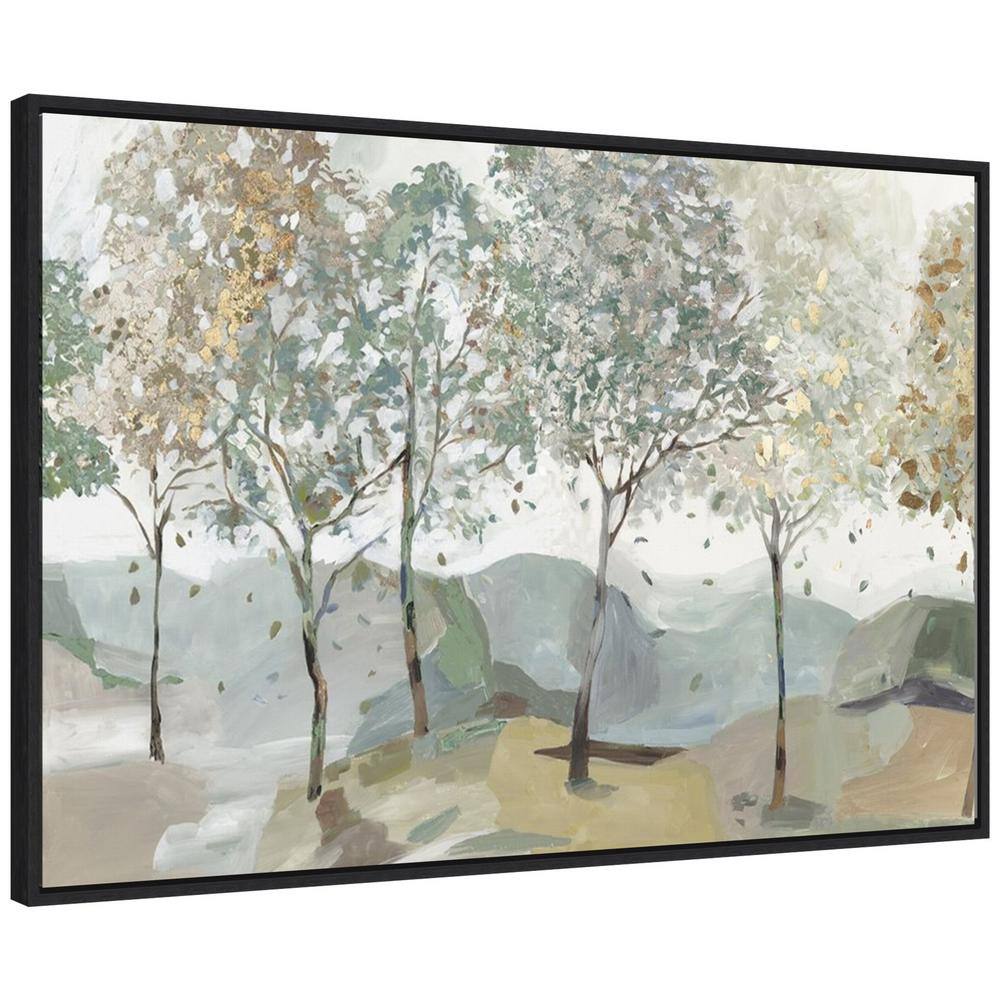 Breezy Landscape Trees I Black Framed Canvas Wall Art