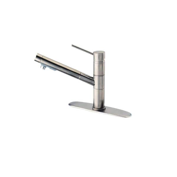 LaToscana Elba Single-Handle Pull-Out Sprayer Kitchen Faucet In Brushed Nickel