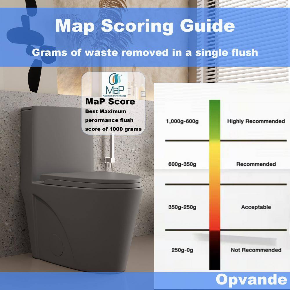Light Gray Ceramic Dual Flush Elongated One-Piece Toilet