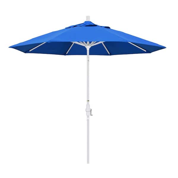 California Umbrella 9 ft. Aluminum Collar Tilt Patio Umbrella in Pacific Blue Olefin