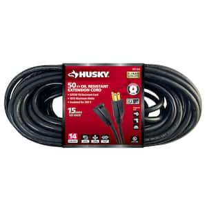 50 ft. 14/3 Medium Duty Indoor/Outdoor Oil Resistant Extension Cord, Black