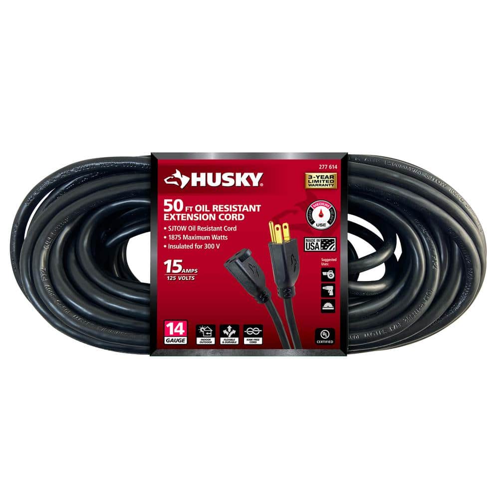 50 ft. 14/3 Medium Duty Indoor/Outdoor Oil Resistant Extension Cord, Black price history on PriceWatchPro