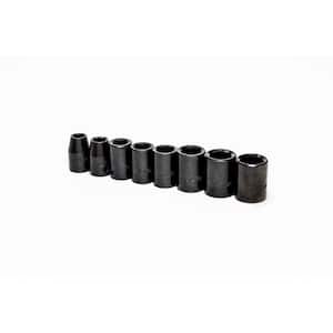 1/2 in. Drive 6 Point Standard Impact SAE Socket Set (8-Piece)