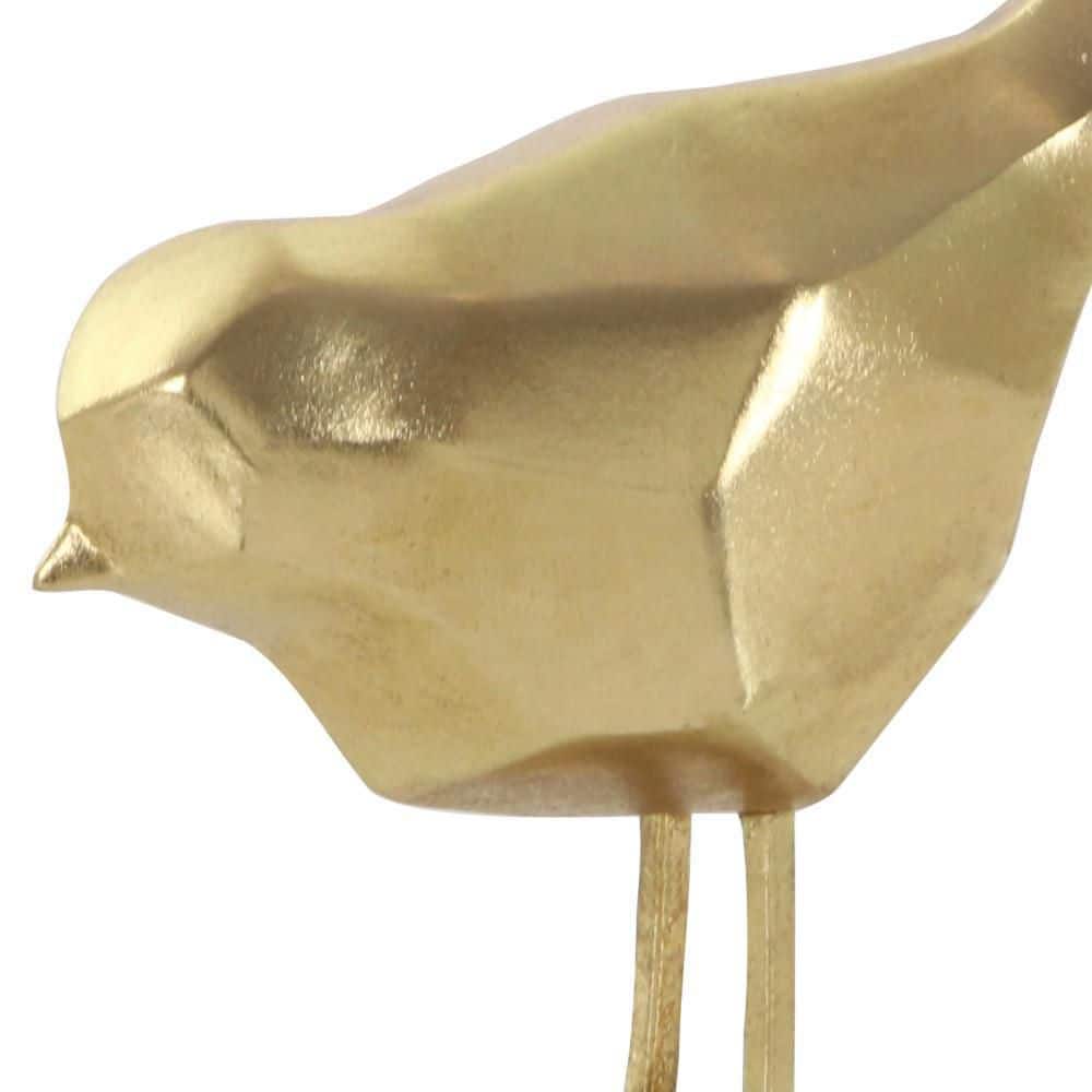 Gold Faceted Resin Bird Sculpture Set, 7" and 8"