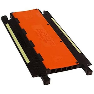 3 ft. Heavy-Duty Cable Protector with 5 Channels 1.38 in. Each - Black/Orange with Glow in the Dark Strip