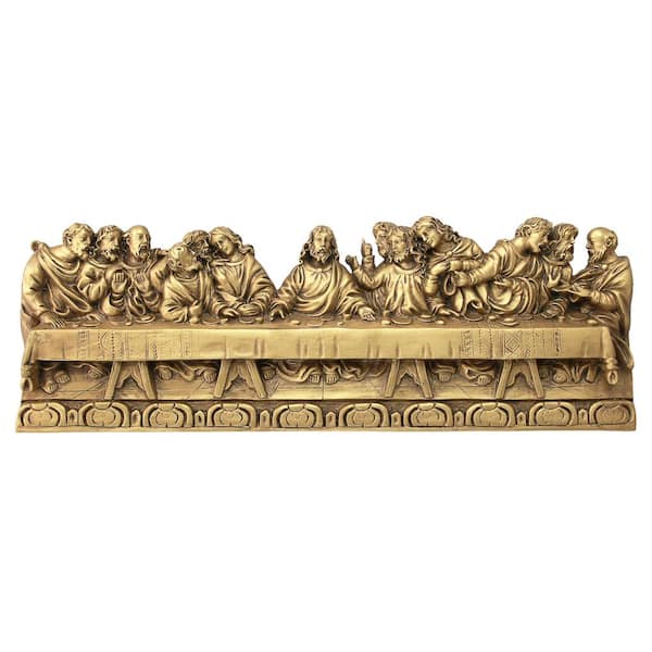 Design Toscano 6.5 in. x 18.5 in. The Last Supper Detailed Version, Leonardo Da Vinci Wall Sculpture