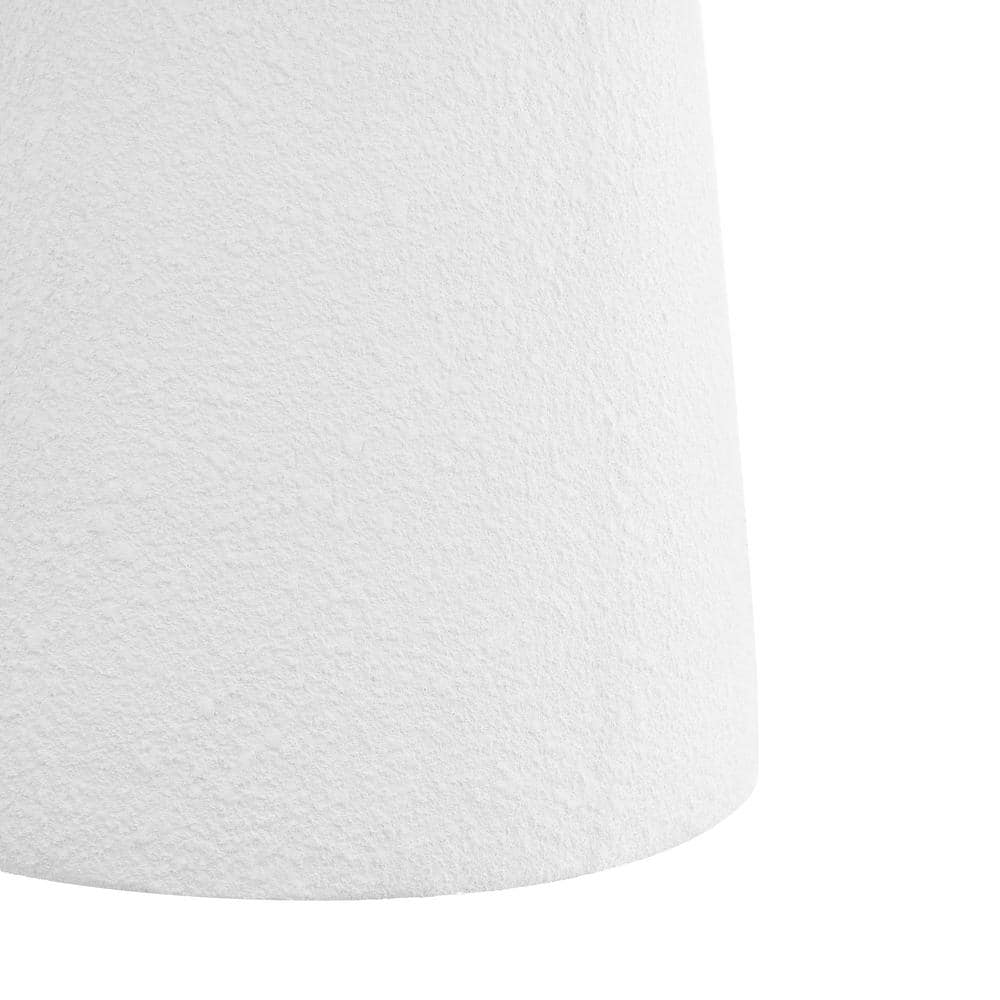 Hollie 18" White Frosted Minimalist Drum Accent Table