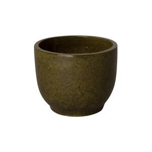 15 in. Tropical Green Round Ceramic Planter