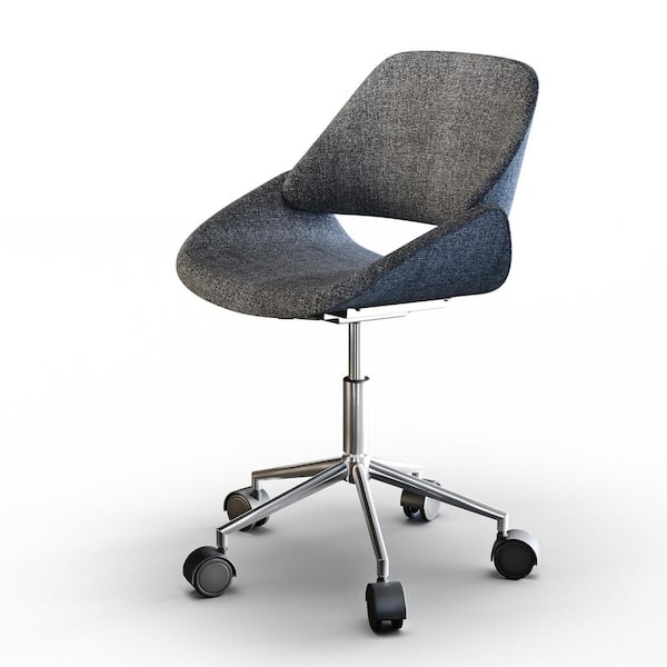 Simpli Home Malden Swivel Adjustable Woven Fabric Executive Computer Office Chair in Grey