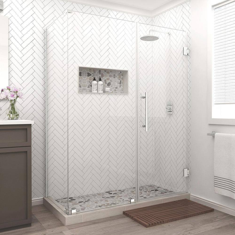 Bromley Frameless Chrome Corner Hinged Shower Enclosure