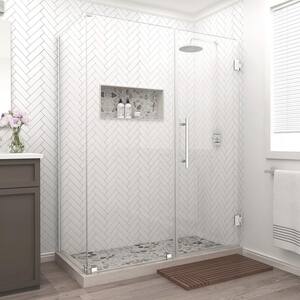 Bromley 61.25 in. to 62.25 in. x 34.375 in. x 72 in. Frameless Corner Hinged Shower Enclosure in Chrome