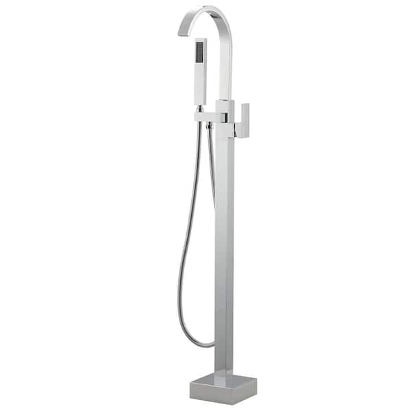 ARCORA 1-Handle Free Standing Tub Faucet with Hand Shower in Chrome