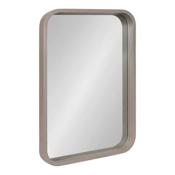 Kate and Laurel Hutton 30.00 in. H x 20.00 in. W Rectangle Wood Framed Gray Mirror