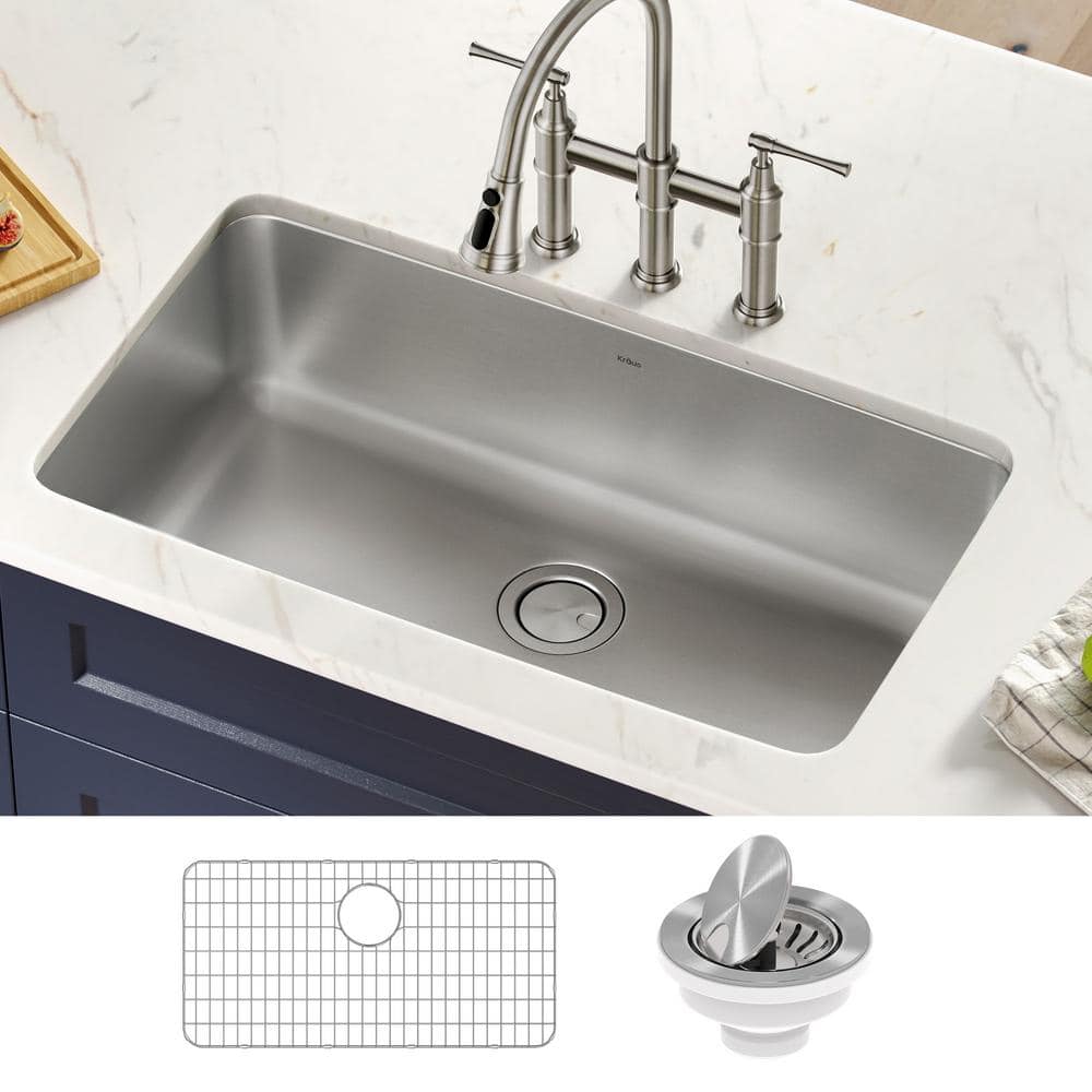 Dex 33-Inch Stainless Steel Single Bowl Undermount Kitchen Sink