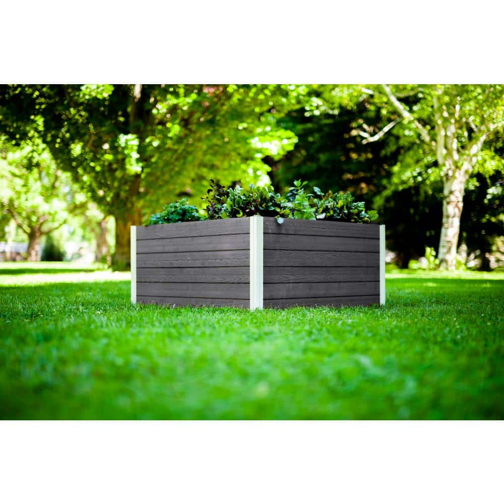 Slate Grey 4x4x22 Keyhole Composting Raised Garden Bed