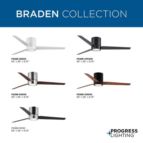 Progress Lighting Braden 56 in. Indoor Integrated LED White Mid