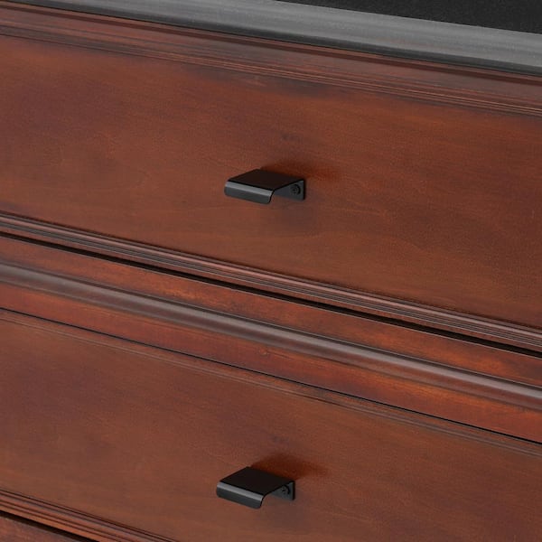 Lenox Collection 1 in. (25 mm) Modern Black Cabinet Egde Pull