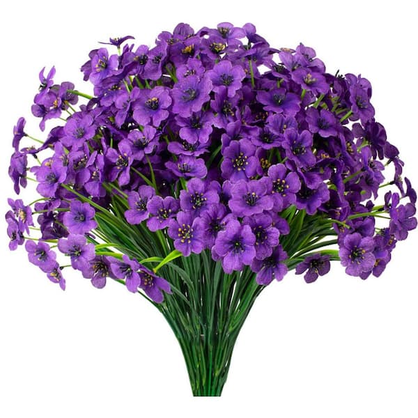 14 in. Purple Orchid 15-Bundles Artificial Flowers UV Resistant